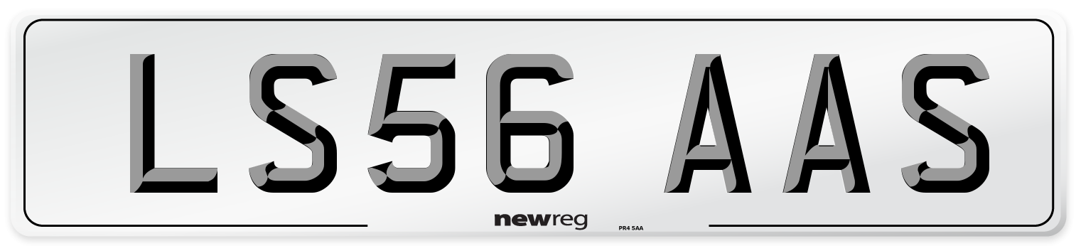 LS56 AAS Number Plate from New Reg
